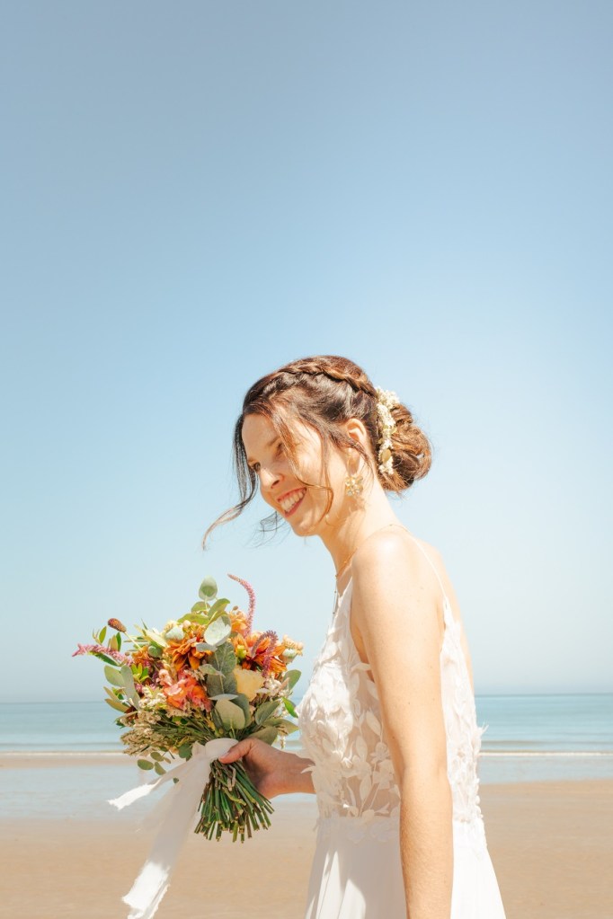 Shooting de la mariée sur la plage